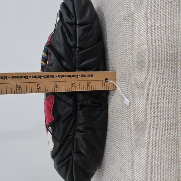 Vintage Leather Bag Statement Abstract Multi Color Shoulder Crossbody Purse - Picture 6 of 10